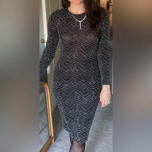 Gorgeous sparkly glitter black dress